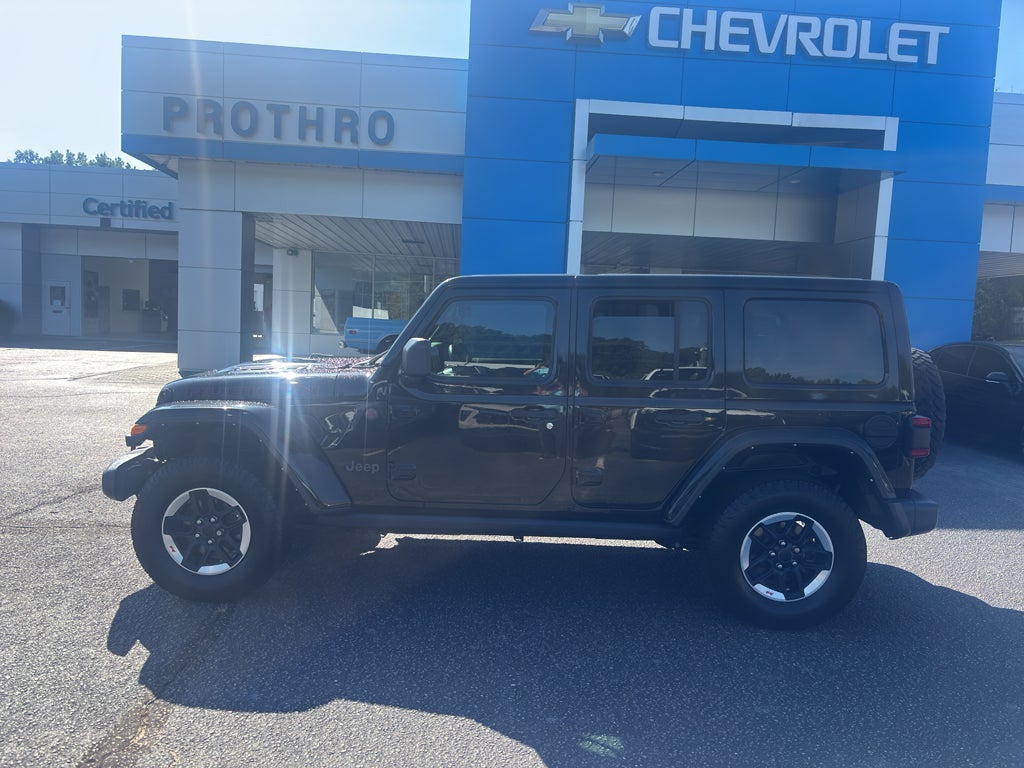 2021 Jeep Wrangler Unlimited Rubicon 4x4 in Black — front three-quarter view