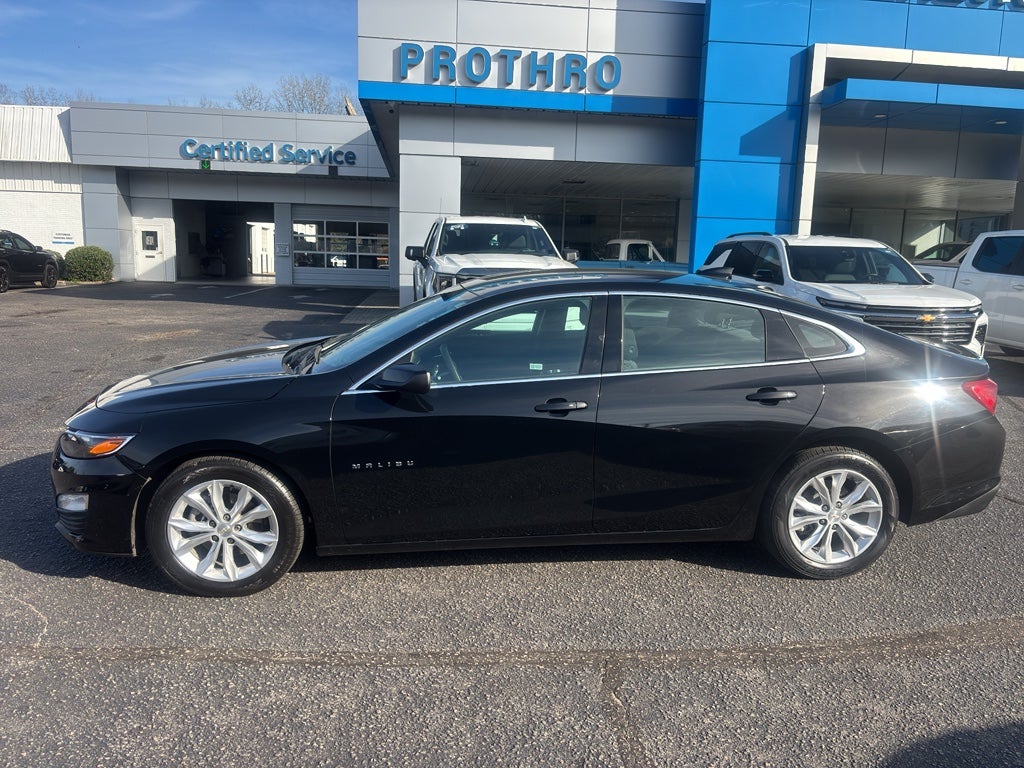 2024 Chevrolet Malibu 1LT in Mosaic Black Metallic — front three-quarter view