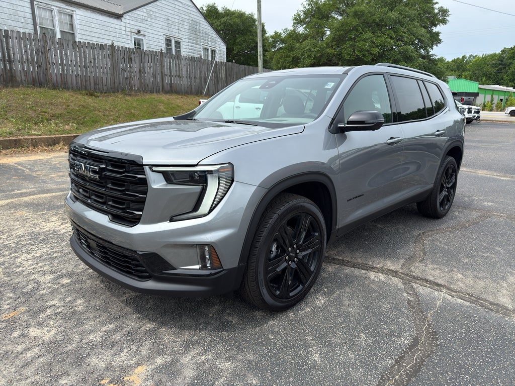 2026 GMC Acadia Elevation in Sterling Metallic — front three-quarter view