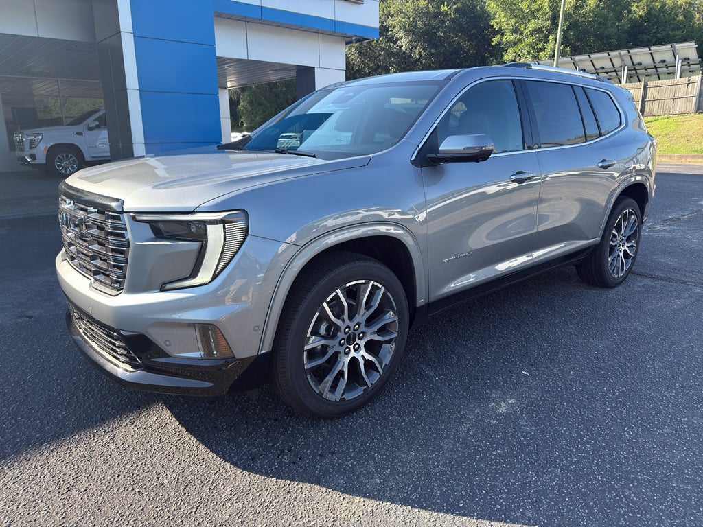 2026 GMC Acadia Denali Ultimate in Sterling Metallic — front three-quarter view