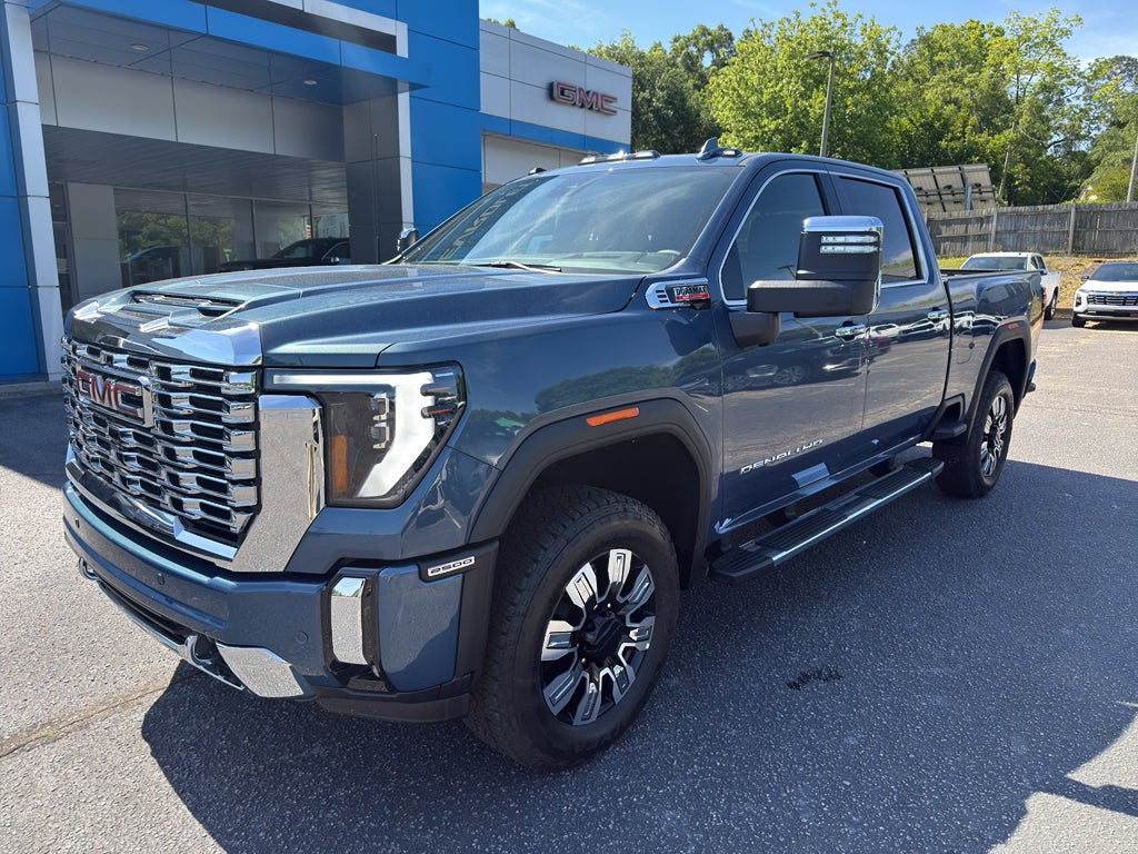 2026 GMC Sierra 2500 HD Denali in Downpour Metallic — front three-quarter view