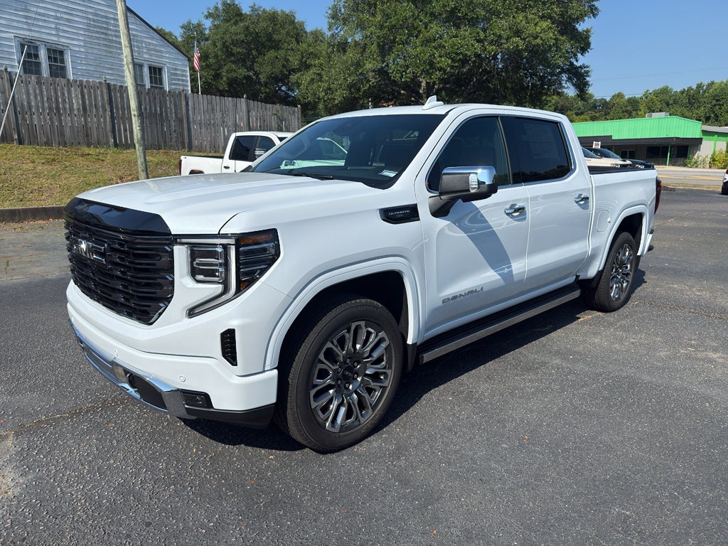 2026 GMC Sierra 1500 Denali Ultimate in Glacier White Tricoat — front three-quarter view