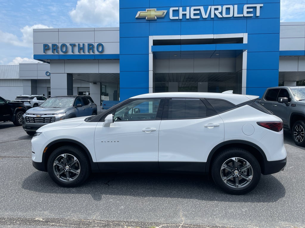 2025 Chevrolet Blazer 2LT in Summit White — front three-quarter view